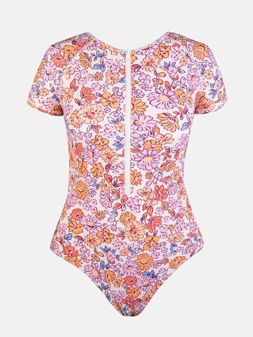 ✨ CUPSHE One Piece Swimsuit Mock Neck Zipper Short Sleeve Medium NWT